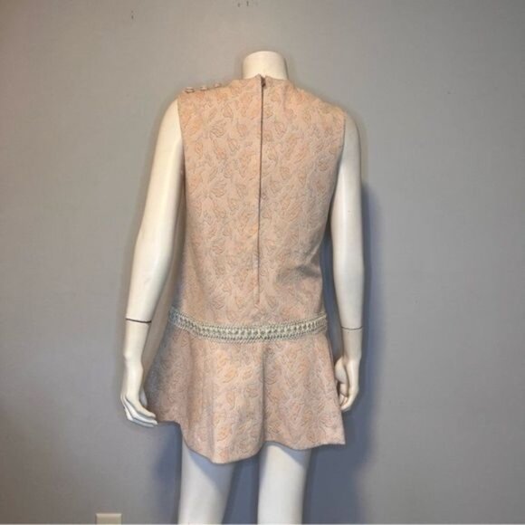 Vintage Hand Stitched Drop Waist Sleeveless Dress Size S - Picture 4 of 11